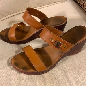 Italian Shoemakers Brown Wedge Sandals (8 1/2)